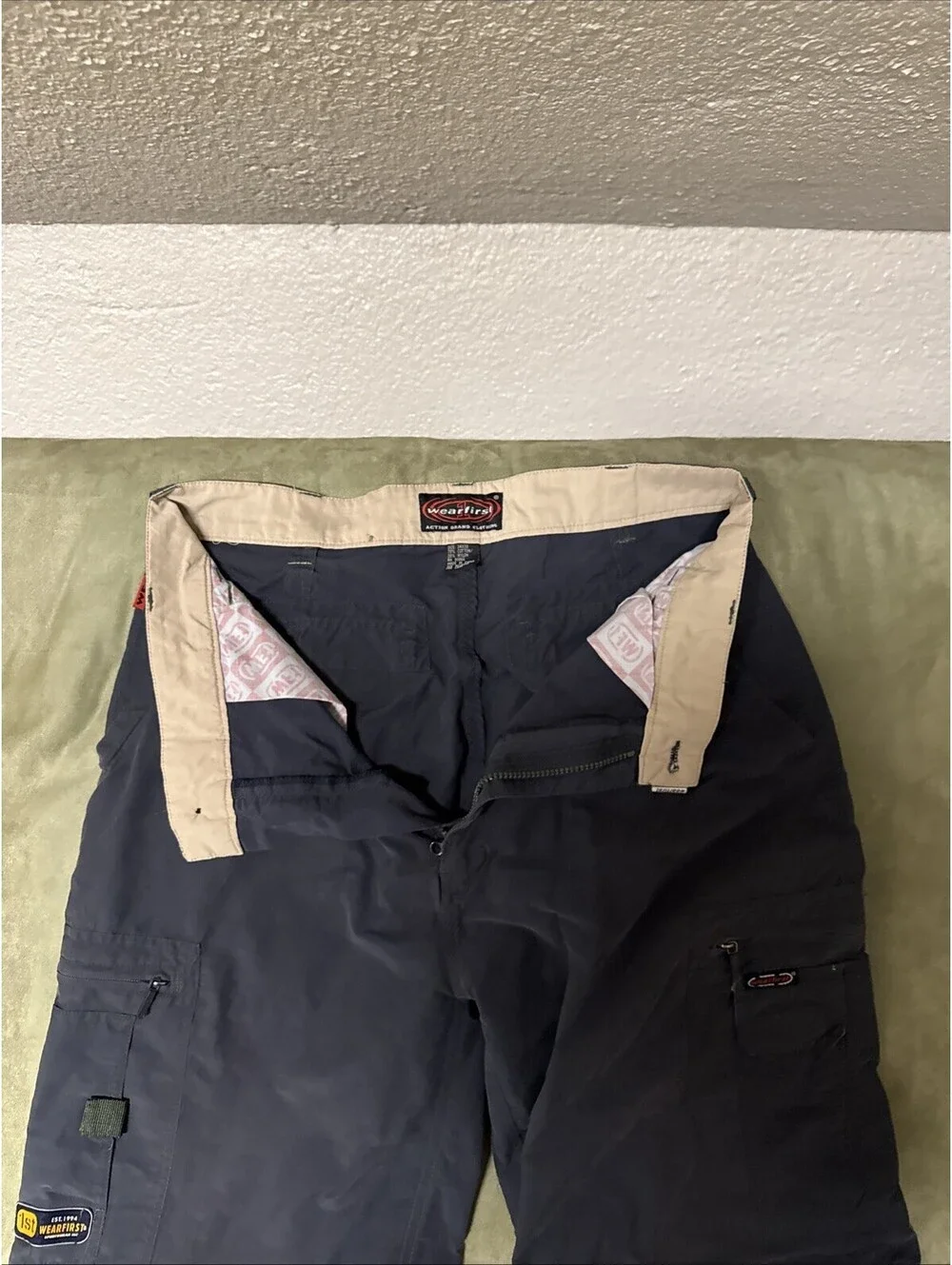WearFirst Convertible Cargo Pants Mens 34x30 Navy Blue Zip-Off